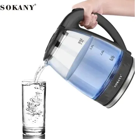 Електричний чайник Sokany SK-1045 1500 Вт, об'єм 2.0 л, індикатор, автовідключення, компактний дизайн Одеса - фото 3