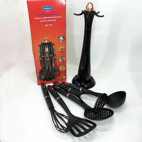 Силіконові кухонні приналежності набір Magio MG-1125, Нейлоновий набір для кухні кухарського WZ-89 Івано-Франківськ