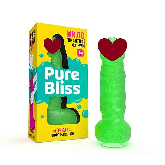 Мыло член на присоске Pure Bliss BIG зеленое, 18 см Sex Aura Киев