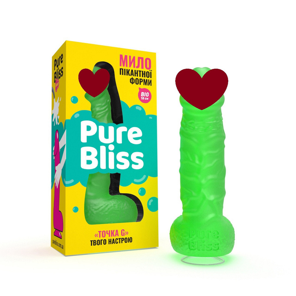 Мыло член на присоске Pure Bliss BIG зеленое, 18 см Sex Aura Киев - изображение 1
