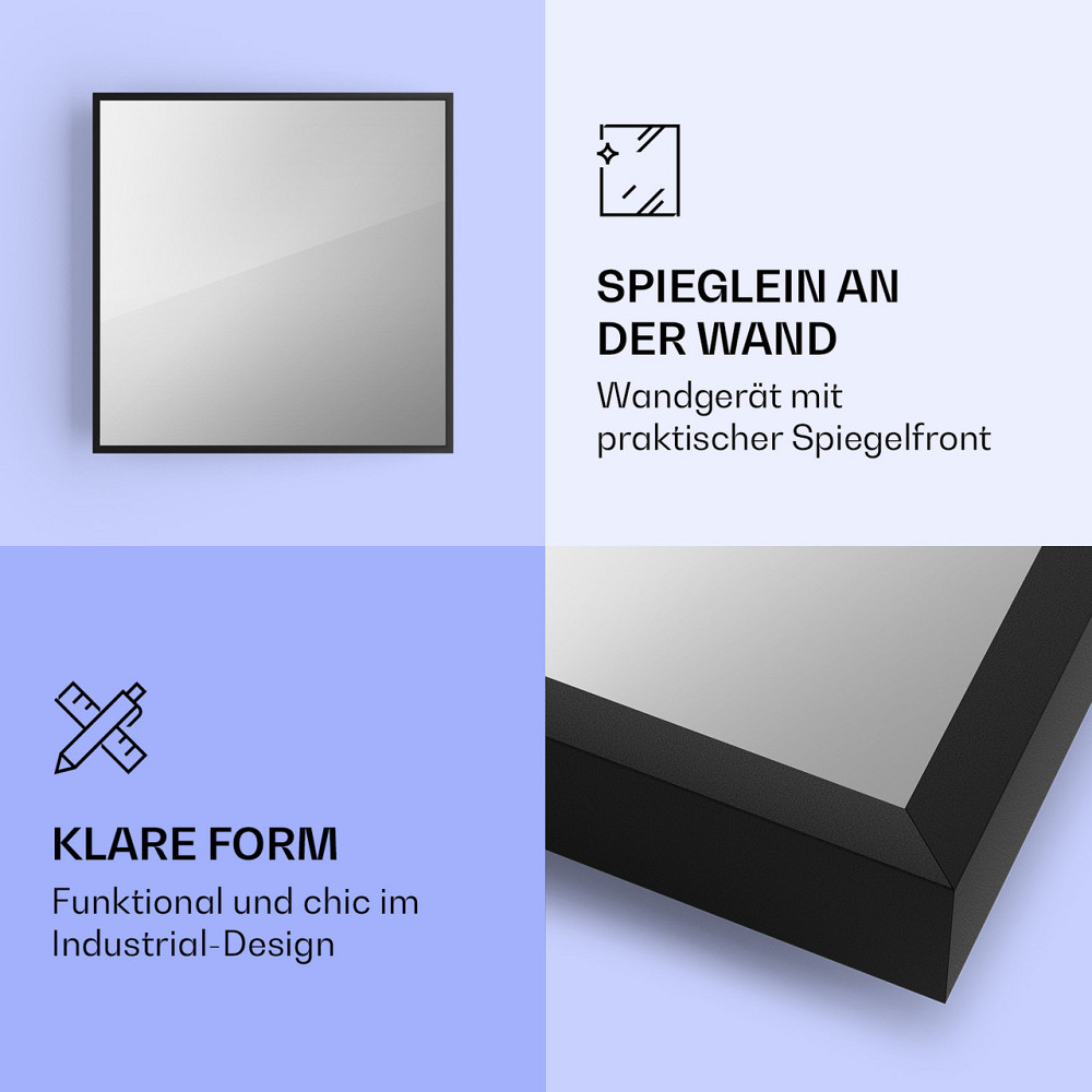 La Palma 500 умный обогреватель 2-в-1 инфракрасный конвектор 60x60см 500Вт переднее зеркало 500Вт (60 x 60см) Ровно - изображение 3