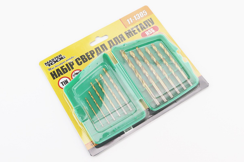 Набір свердел по металу 13шт D-1,5/2/2,5/3/3,2/3,5/4/4,5/4,8/5/5,5/6/6,5мм HSS TiN 11-1305 Киев - изображение 2