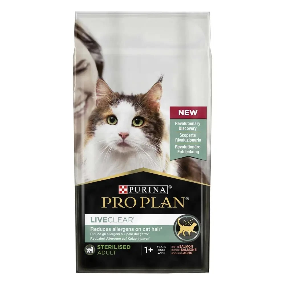 Сухой корм PRO PLAN LiveClear Sterilised Adult 1+ для взрослых кошек для уменьшения аллергенов на шерсти и после стерилизации, с лососем, 1.4 кг Киев - изображение 1