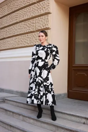 Трендовое платье миди из льна жатка из льна Одесса