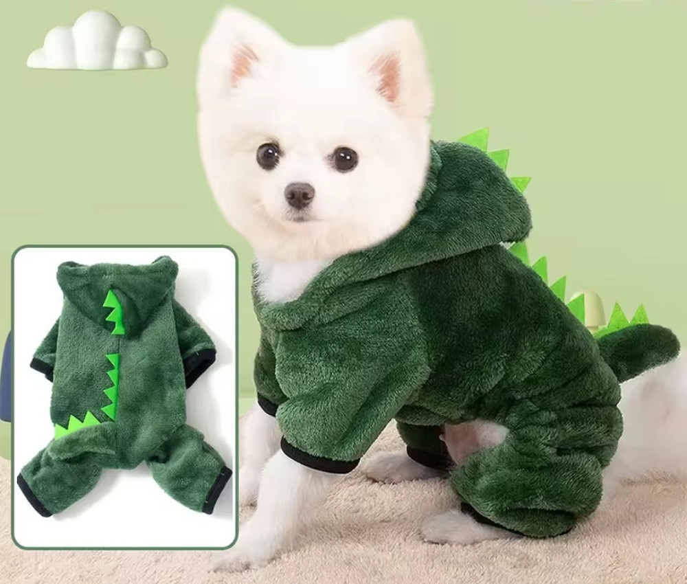 Комбінезон для домашніх тварин Динозаврик ХS зелений Київ - фото 2