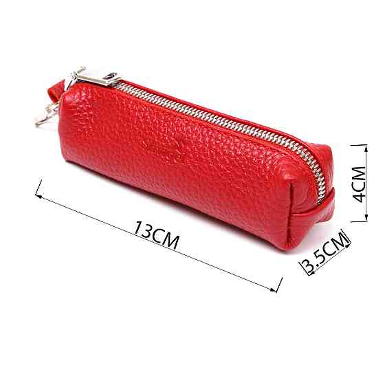 Шкіряна жіноча ключниця Shvigel 16537 Червоний Київ