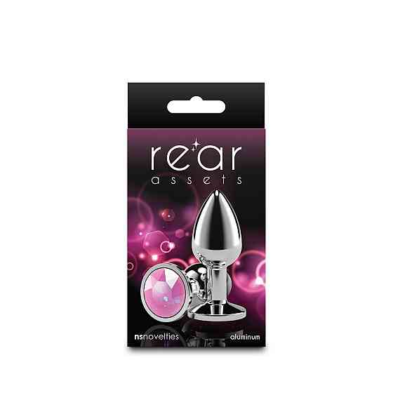 Анальна пробка NS Novelties Rear Assets — Silver — Small — Pink Gem Sex Aura Київ