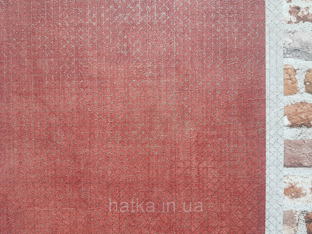 Шпалери вінілові на флізеліні AS creation The Bos 0.53х10 геометрія смужки квадрати золотисті на бордовому Київ - фото 2
