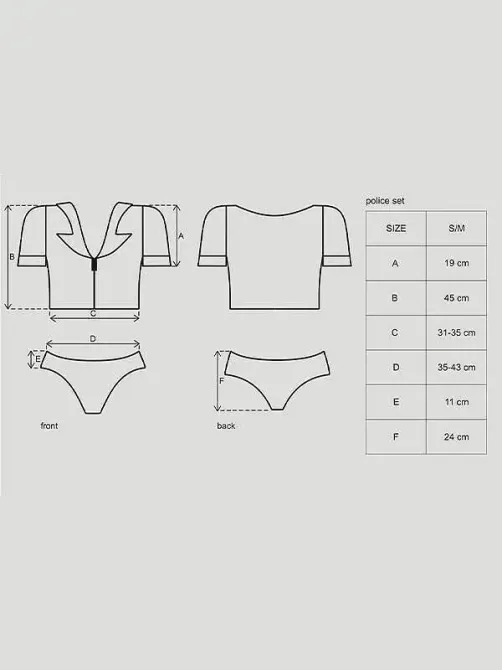 Еротичний костюм поліцейського Obsessive Police set S/M, black, топ, шорти, кепка, пояс, портупея Львів - фото 4
