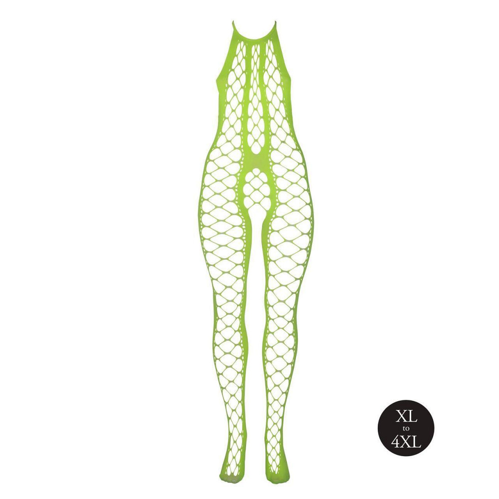 Бодістокінг - Ouch! Bodystocking With Halterneck Green, XL/4XL Sex Aura Київ - фото 4