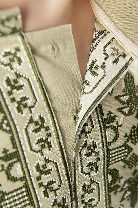 Вышиванка для мальчиков льняная с длинным рукавом, топ Киев - изображение 3