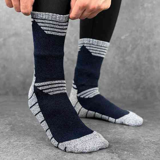 Сині з сірими вставками чоловіча шкарпетки спортивні Pobedov Heat Київ