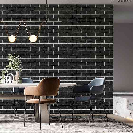 Панель стеновая 700х700х5мм Чёрный кирпич с белым SW-00001503 Днепр