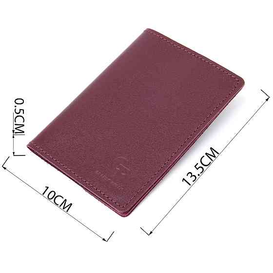 Матова шкіряна обкладинка на паспорт GRANDE PELLE 11482 Бордовий Київ