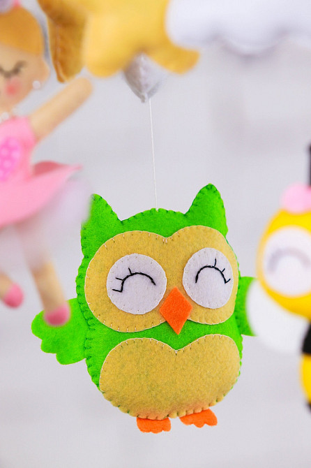 Дитячий музичний мобіль на ліжечко для немовлят WooolyWool «Балеринка» з 35 мелодіями (М015) Київ - фото 4