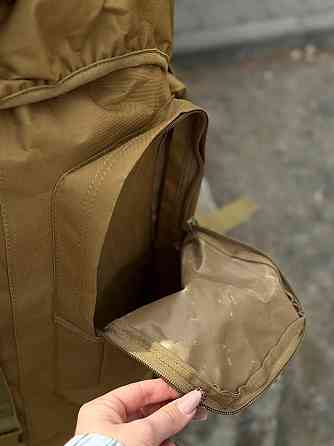 Військовий рюкзак койот з тканини оксфорд, водонепроникний, анатомічний, каркасний, 120 л Львів