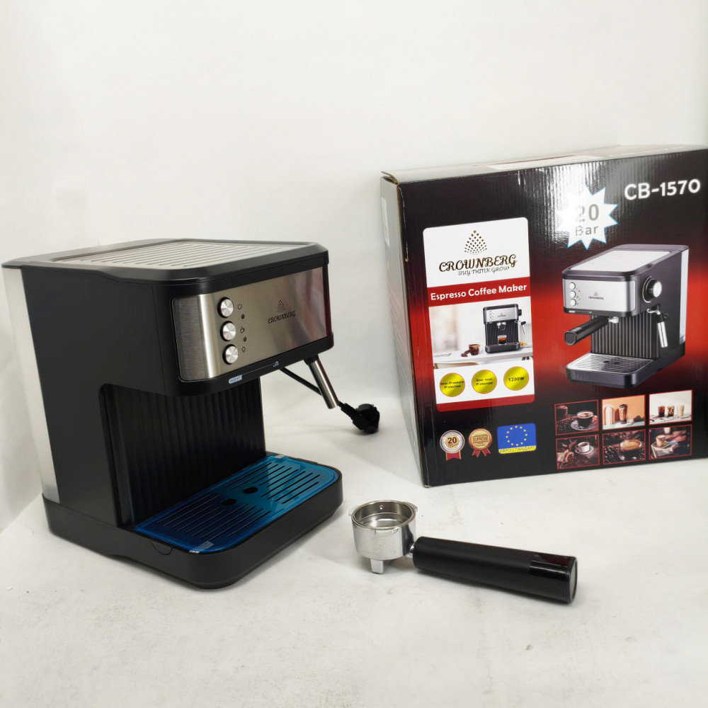 Эспрессо кофемашина Crownberg CB-1570 1200 Вт с рабочим давлением 20 бар и функцией приготовления 2 чашок FZ-65 Львов - изображение 3