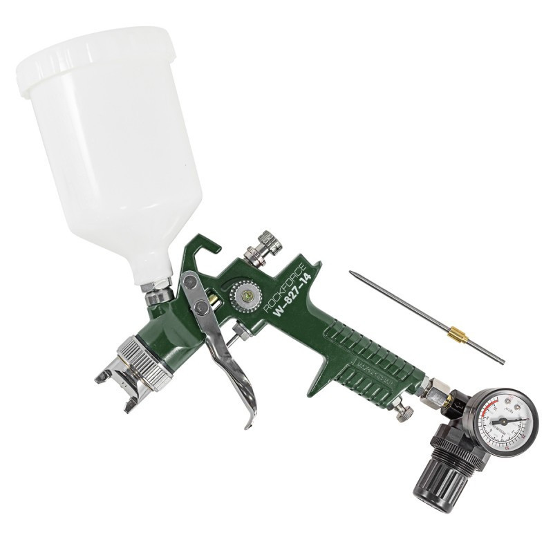 Краскораспылитель HVLP, гравитационный, сопло 1,4 мм с регулятором давления и дополнительной дюзой RF-W-827-14 Одесса - изображение 1