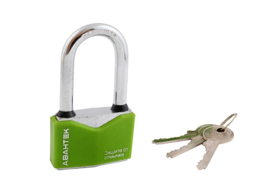 Замок навісний АВАНТЕК Кольоровий LXCP-L 60 (60мм) довга дужка Харків