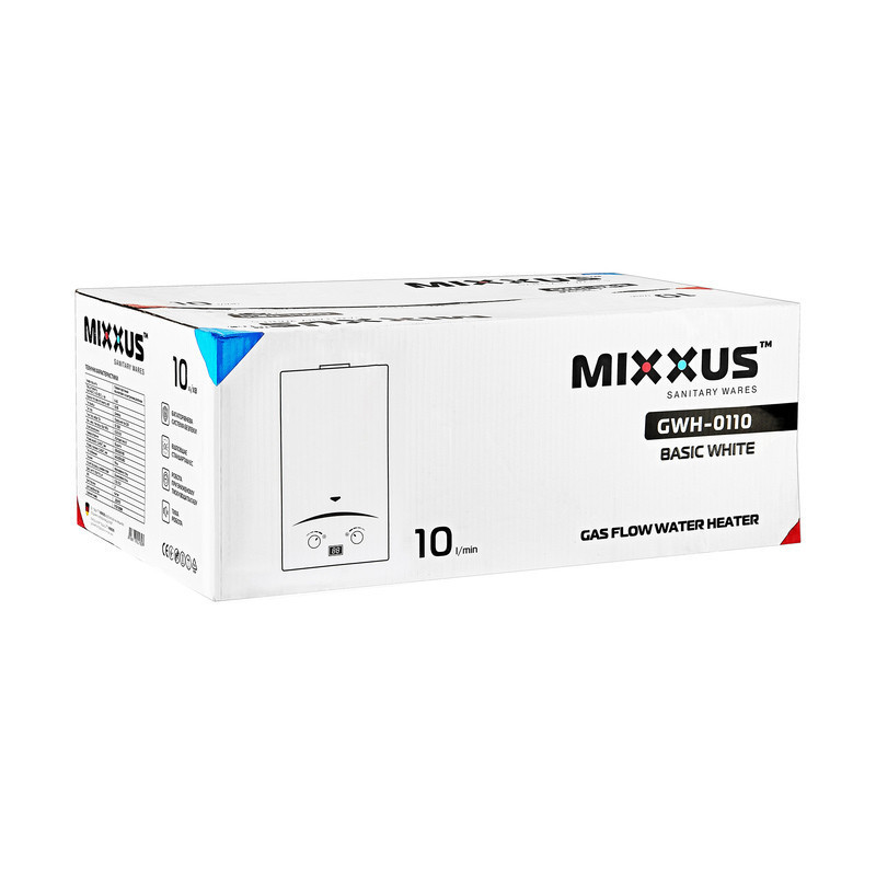 Газова колонка MIXXUS GWH-0110 BASIC WHITE димохідна 10 л/хв    ( WH0022 ) 27106 Харків - фото 2