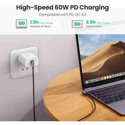 Дата кабель USB-C to USB-C 2.0m 3A 60W US323 90-degree Black Ugreen (70531) Винница