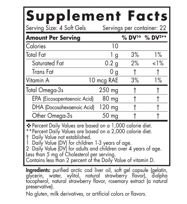 Рыбий жир для детей (Children's DHA) 180 капсул со вкусом клубники Київ - фото 3