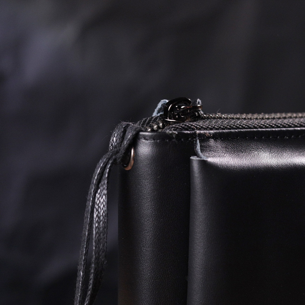 Оригінальний чоловічий клатч з натуральної гладкої шкіри Чорний (Vintage) Київ - фото 4