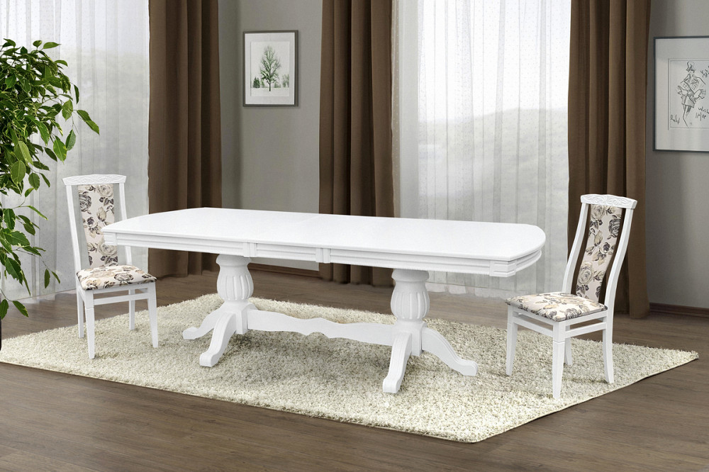 Стіл обідній Цезарь 200(+40)*100, білий Київ - фото 3