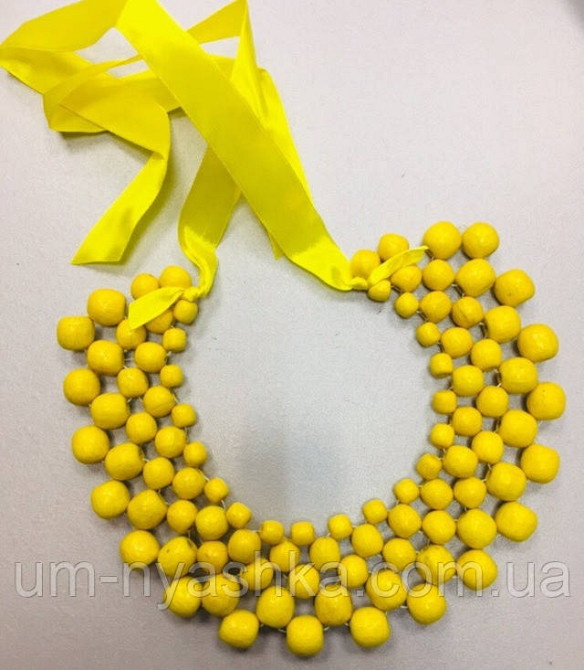 Намисто дерев'яне жовте кольє Кривий Ріг - фото 2