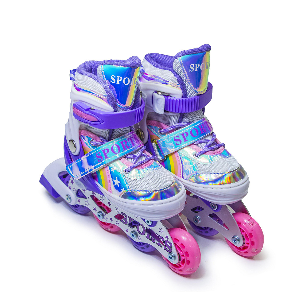 Детские раздвижные ролики Rainbow Scale Sports фиолетовые, размер 34-38. Все колеса светятся Одесса - изображение 6