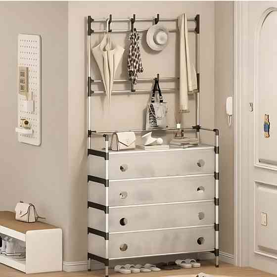 Напольная вешалка с полкой для обуви,180х62х28см,Dx6205b,Белая SBR Киев