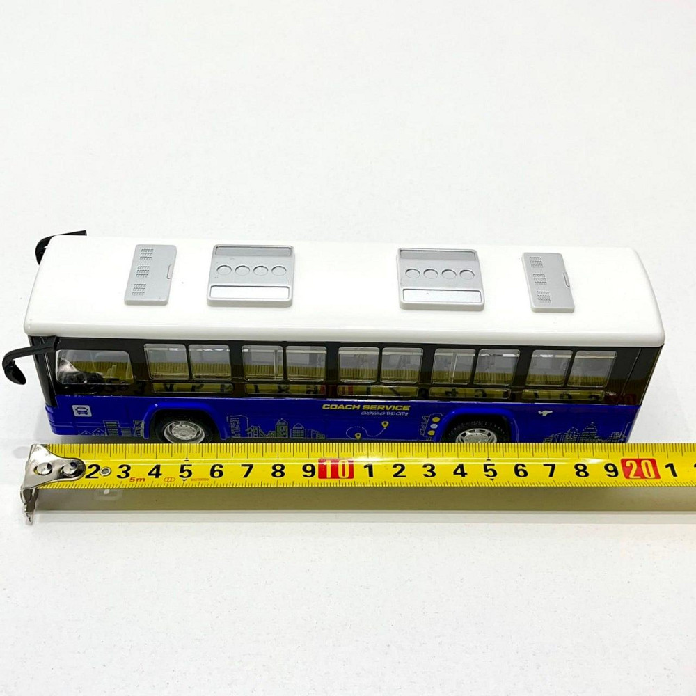 Автобус металевий з інерцією підсвічуванням та звуком відчиняються двері Синій (CLM-0771AC) Чернігів - фото 6