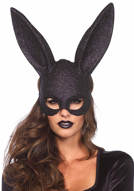 Маска - Glitter Masquerade Rabbit Mask Black Sex Aura Київ - фото 1