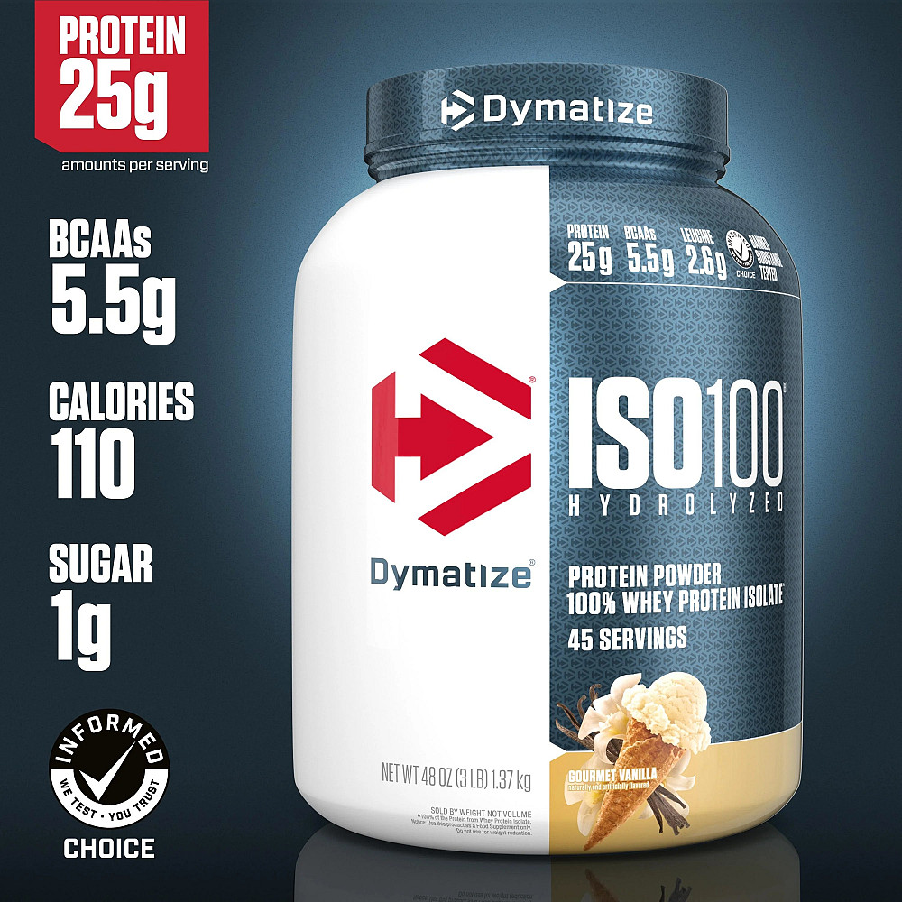 Изолят сывороточного протеина Dymatize nutrition ISO 100 2270 г, Gourmet vanilla Луцк - изображение 3