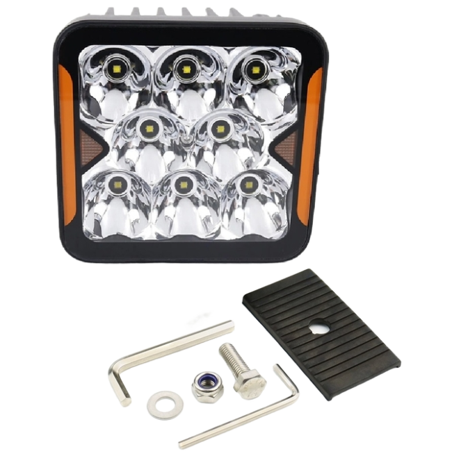 Светодиодная фара StarLight SL-W0240S квадратная, дальний свет WHITE + DRL 40W 4800Lm 5700K 12/24V Харьков - изображение 9