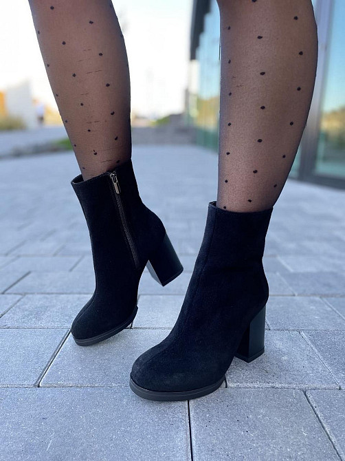 Valiente Женские ботинки VALIENTE Слава черные замша натуральная каблук 9см высота 14см (2652) Коломия - фото 5