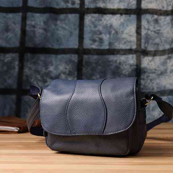 Сумка з натуральної шкіри для жінок Vintage 22971 Синій Київ