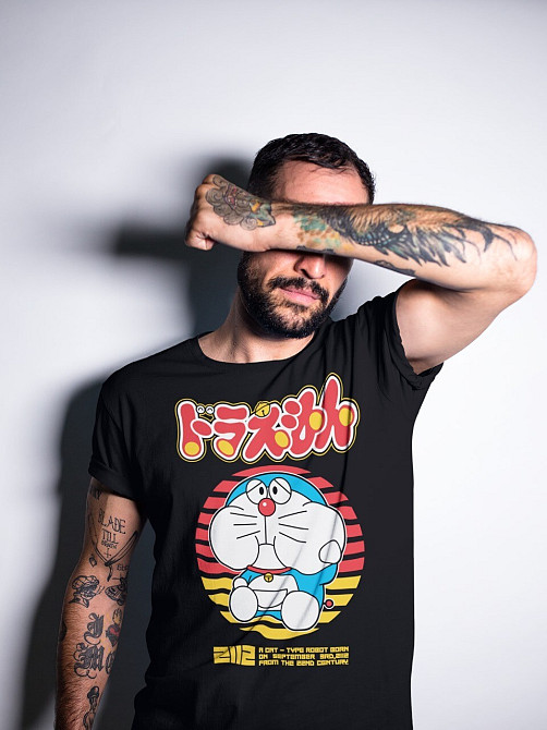 Футболка для мальчика аниме Дораемон Аниме Ноби Схизука оверсайз (рост от 165 до 180 ) Черний AnimeJ0073m Днепр - изображение 3