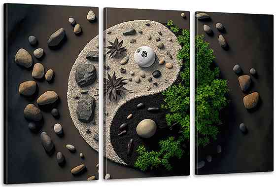 Модульна картина у вітальню/ спальню   Інь-Янь      ART-111_3A Київ