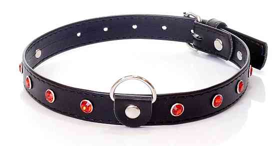 Ошейник из искуственной кожи с кристаллами Fetish Boss Series - Collar Red Crystal, BS3300121 Sex Aura Киев