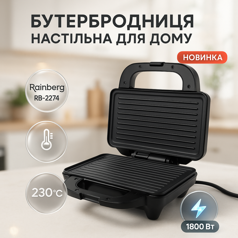 Настольный контактный электрогриль, Контактный гриль для шашлыков, Большой электрический гриль RV-74 Львов - изображение 15