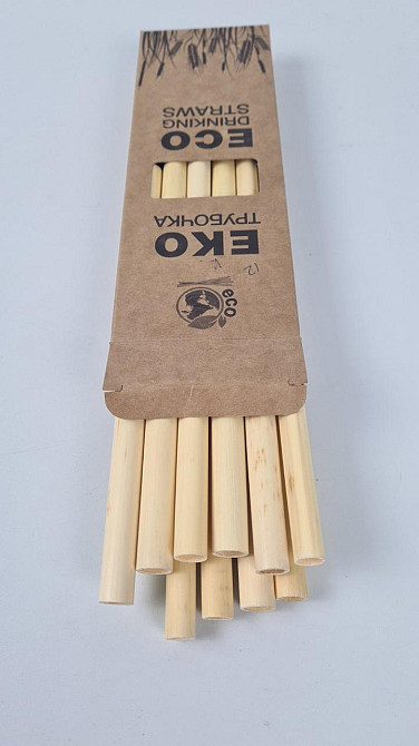 Соломка трубочка екологічна "Каме" 20 см (12 шт) коробка діаметр 7-9 мм (1 пачка) Харків - фото 2