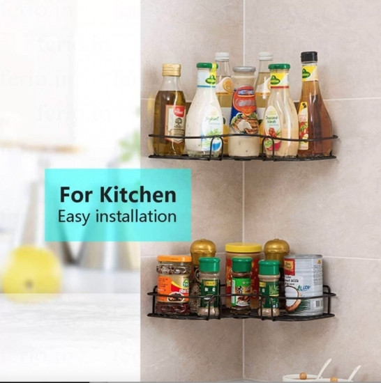 Полка металлическая угловая 26.5*26.5*6см чорний Винница - изображение 6