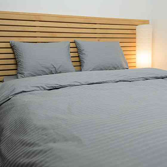 Наволочка страйп сатин на подушку 50х50 см 125 г/м2 YouStar 1 шт. (Серый) Сумы