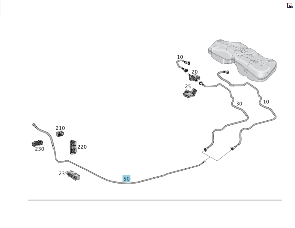 Mercedes-Benz  A1664700200 Трубка подачі палива днищем кузова до двигуна ML/GLE W166 GLE Coupe C292 GL/GLS X166 Одесса - изображение 2