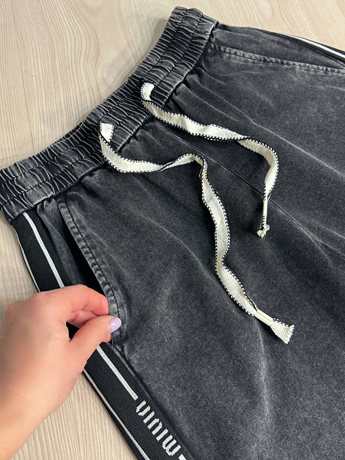 Штани спортивні жіночі Yingguoxiang 2015 кльош варені з лампасом чорні, чорний, 29 Київ - фото 3