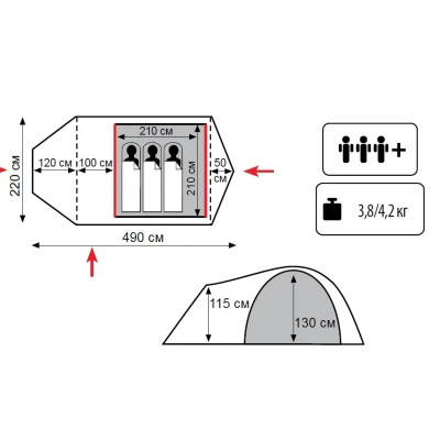 Намет Tramp Lite Twister 3 Olive (UTLT-024-olive) Вінниця - фото 7