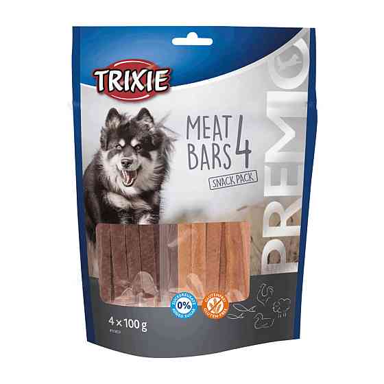 Ласощі для собак Trixie (TX-31853) Premio 4 Meat Bars (4 смаки: курка, качка, ягня, лосось) 400 г Вінниця