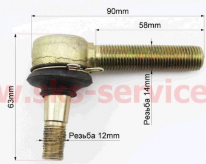 Наконечник квадроцикл (кермової тяги) ATV (тип 1) (різьблення праве) Мукачево - фото 1