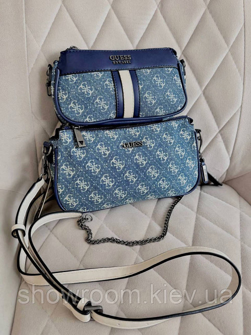 Жіноча сумочка з органайзером на плече Guess (1211) синій Київ - фото 9